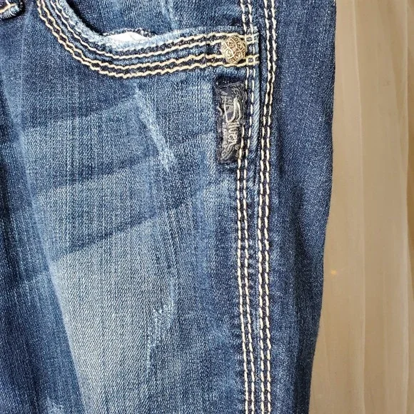 Silver Suki Retro Jeans Bootcut Y2k Embellished Pockets Sz 32/30 Denim Mid Rise - Picture 2 of 6